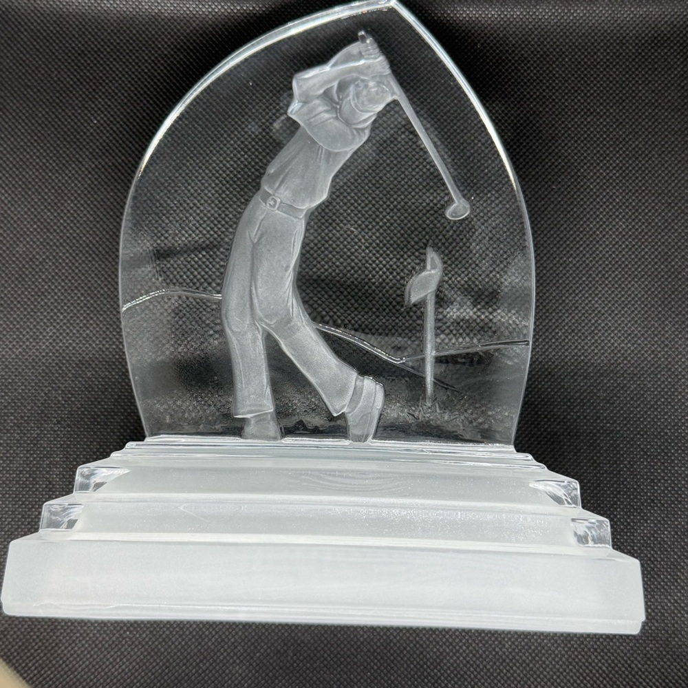 Vintage Cristal d'Arques France Lead Crystal Golf Desk Trophy Ornament 3D - Picture 3 of 8